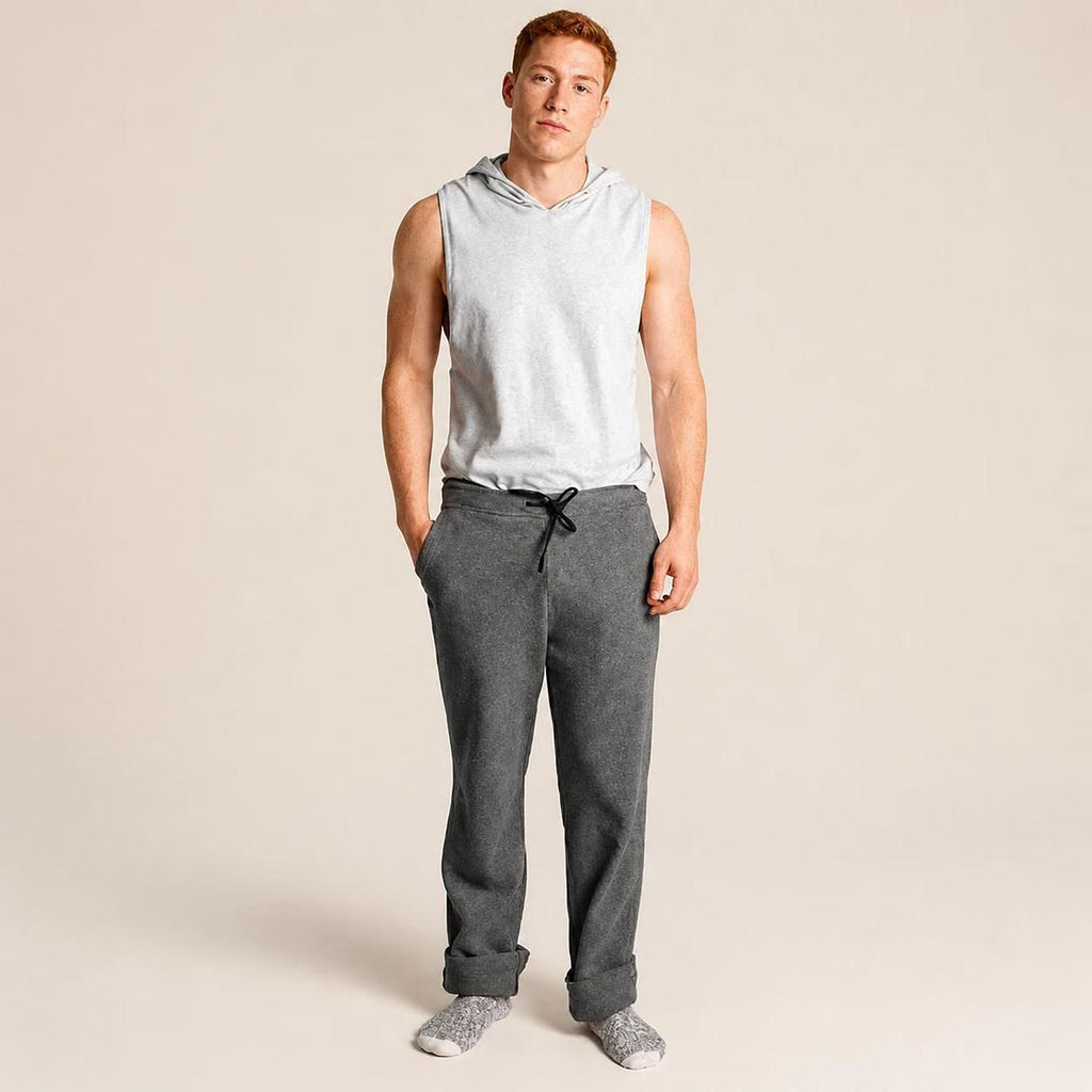 elastic-free organic cotton fleece sweat pants