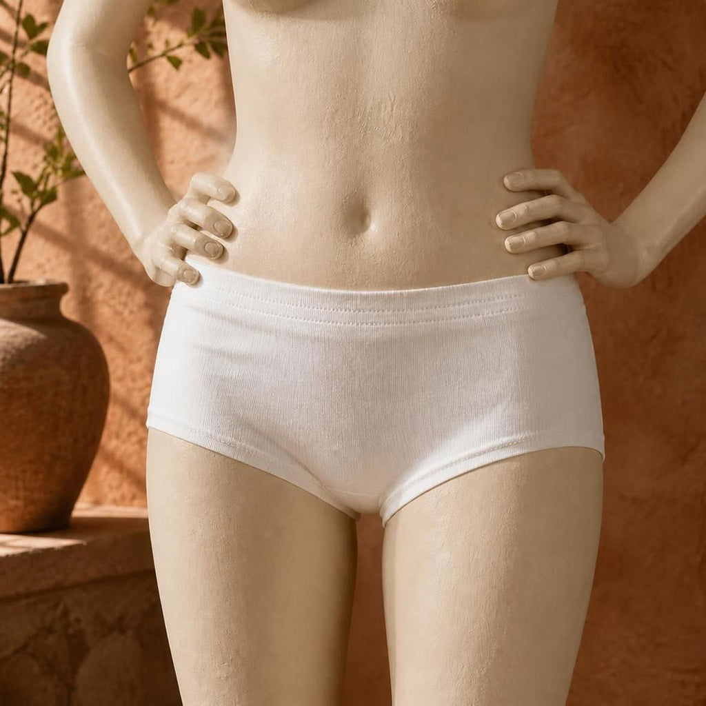 plastic-free organic cotton boy shorts ladies underwear
