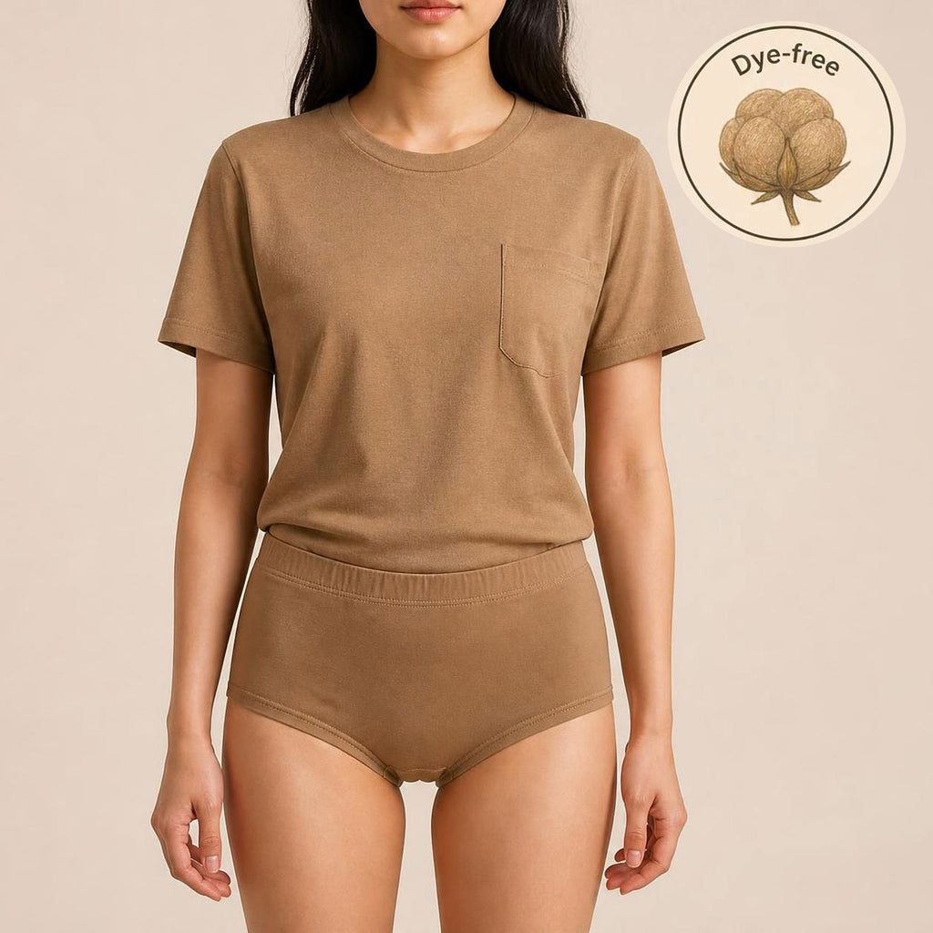 plastic-free 100% organic cotton underwear for women dye-free polyester-free