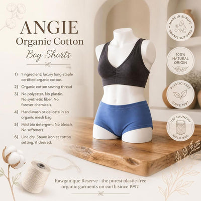 plastic-free 100% certified organic boy short panty polyester-free 100% natural
