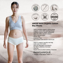 Load image into Gallery viewer, certified regenerative organic cotton boy shorts pant underwear for ladies plastic-free