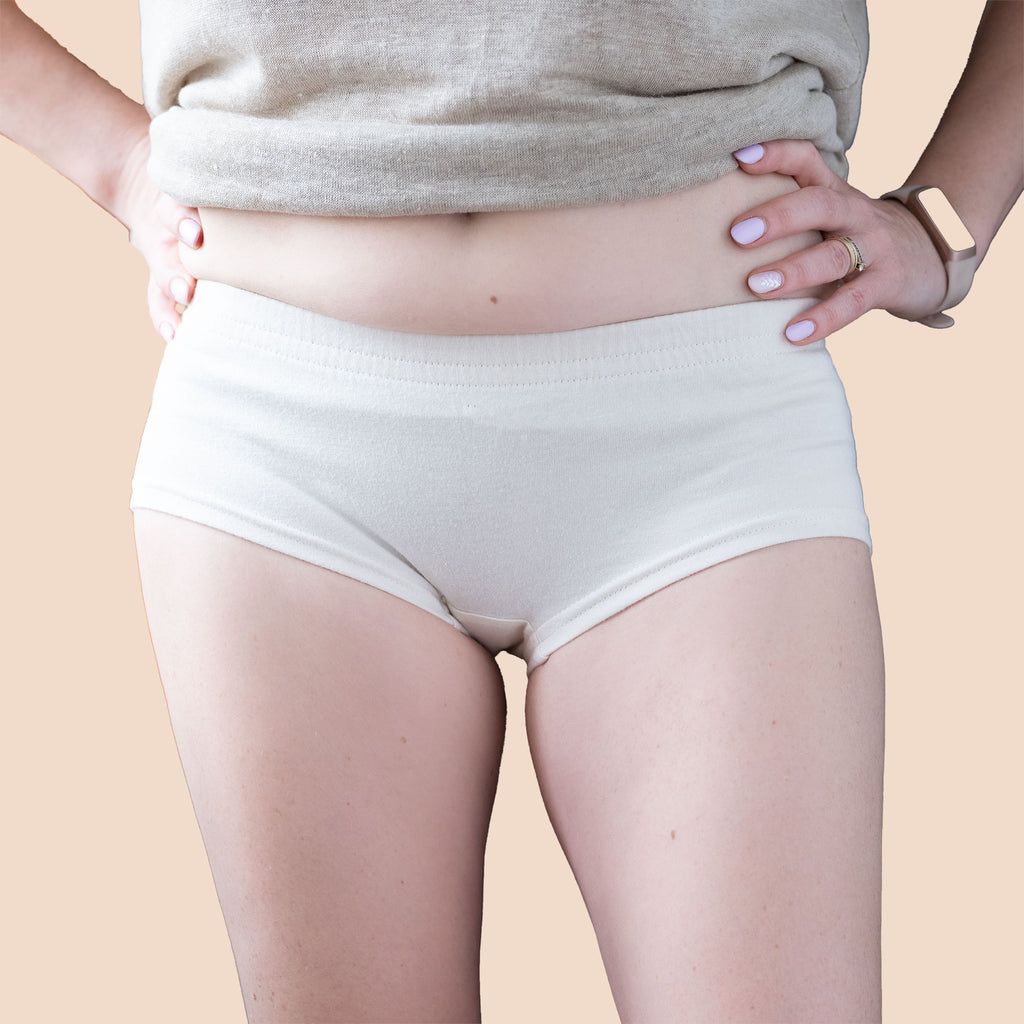 100% organic cotton boy shorts plastic-free