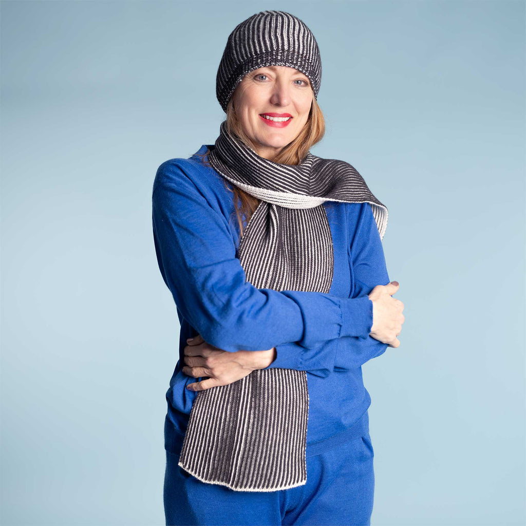 synthetic-free merino wool scarf