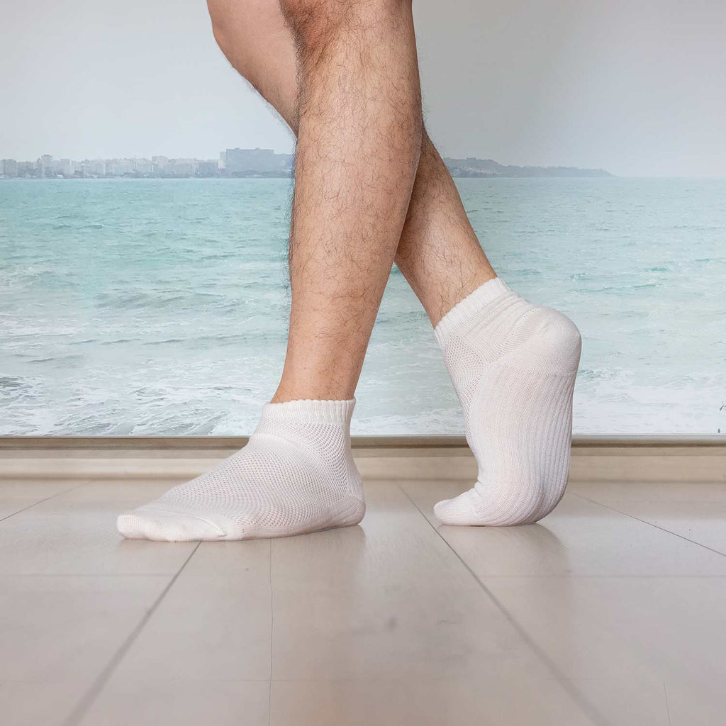 breathable organic cotton sports mesh socks