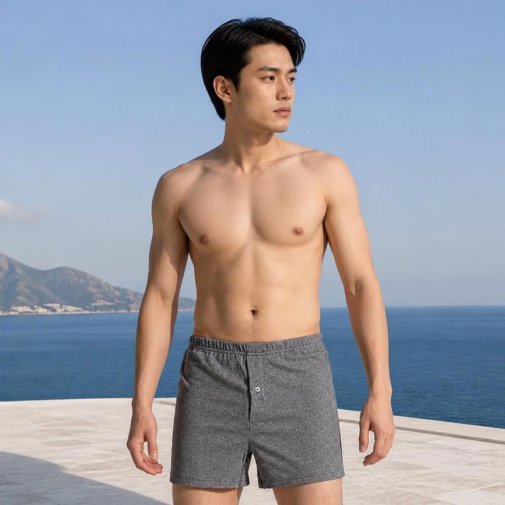 100% organic cotton knit boxer shorts for men