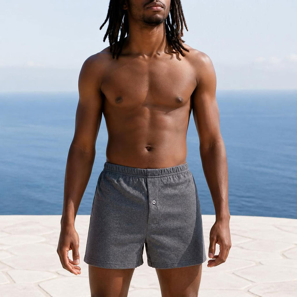synthetic-free organic cotton knit boxers