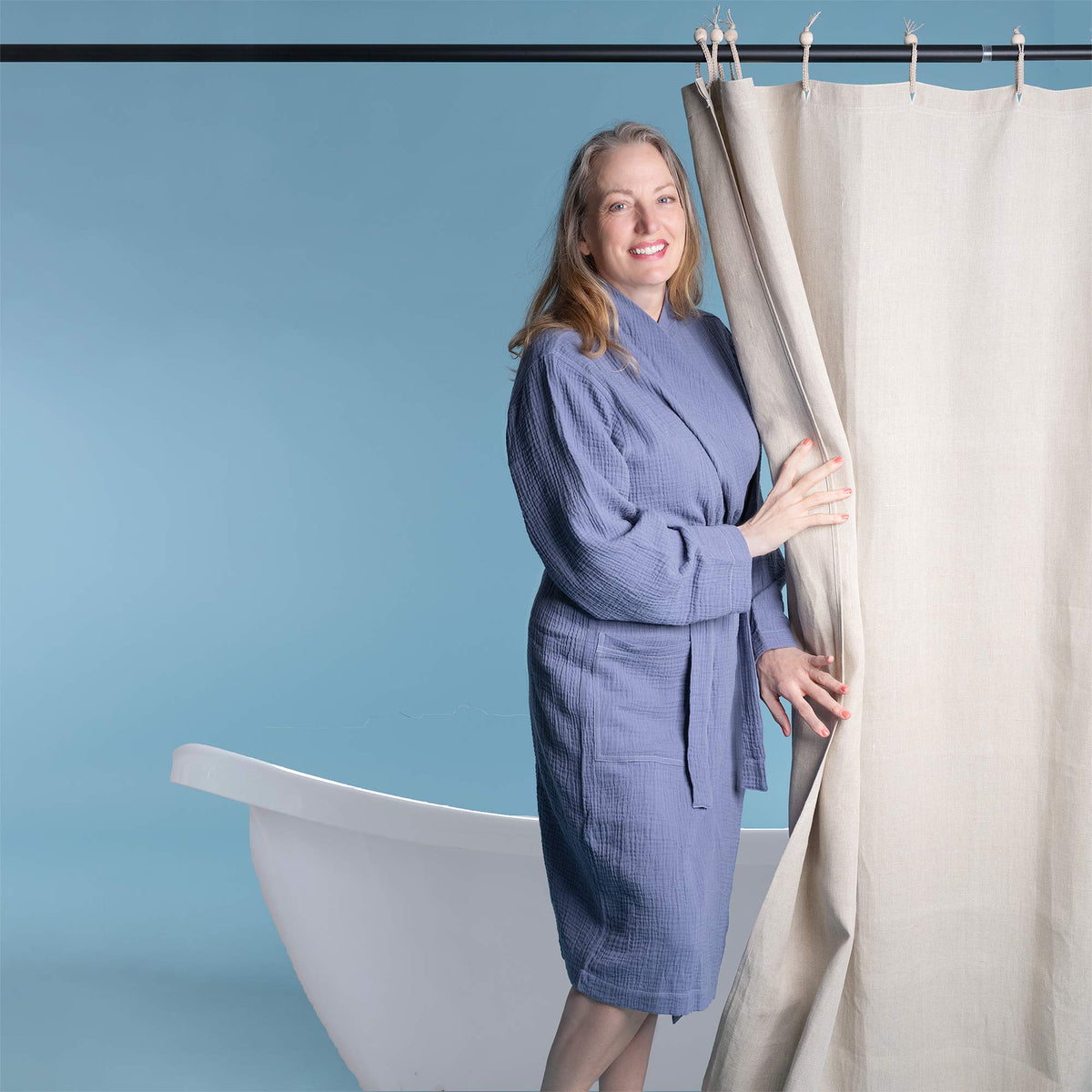 100% Organic Hemp Shower Curtain (Full Size) (PVC-Free, Chemical-Free ...