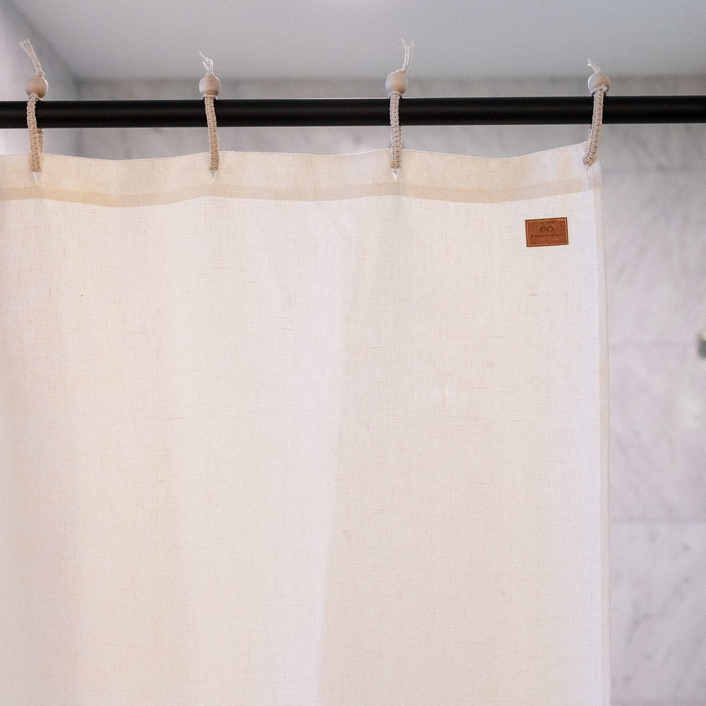 73.5x72 Organic Hemp Shower Curtain (Full Size) (PVC-Free, Plastic-free, Vinyl-free) (100% Biodegradable) (MONTEBELLO)