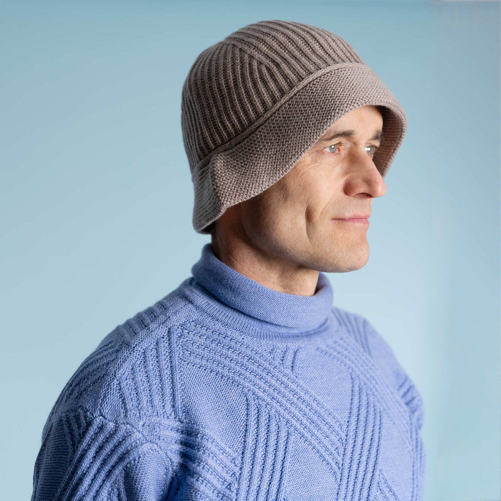 Organic merino hat brown