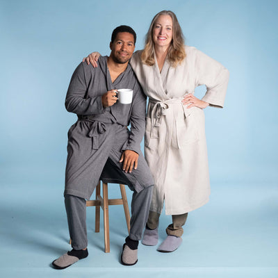 Organic cotton hoodie robe