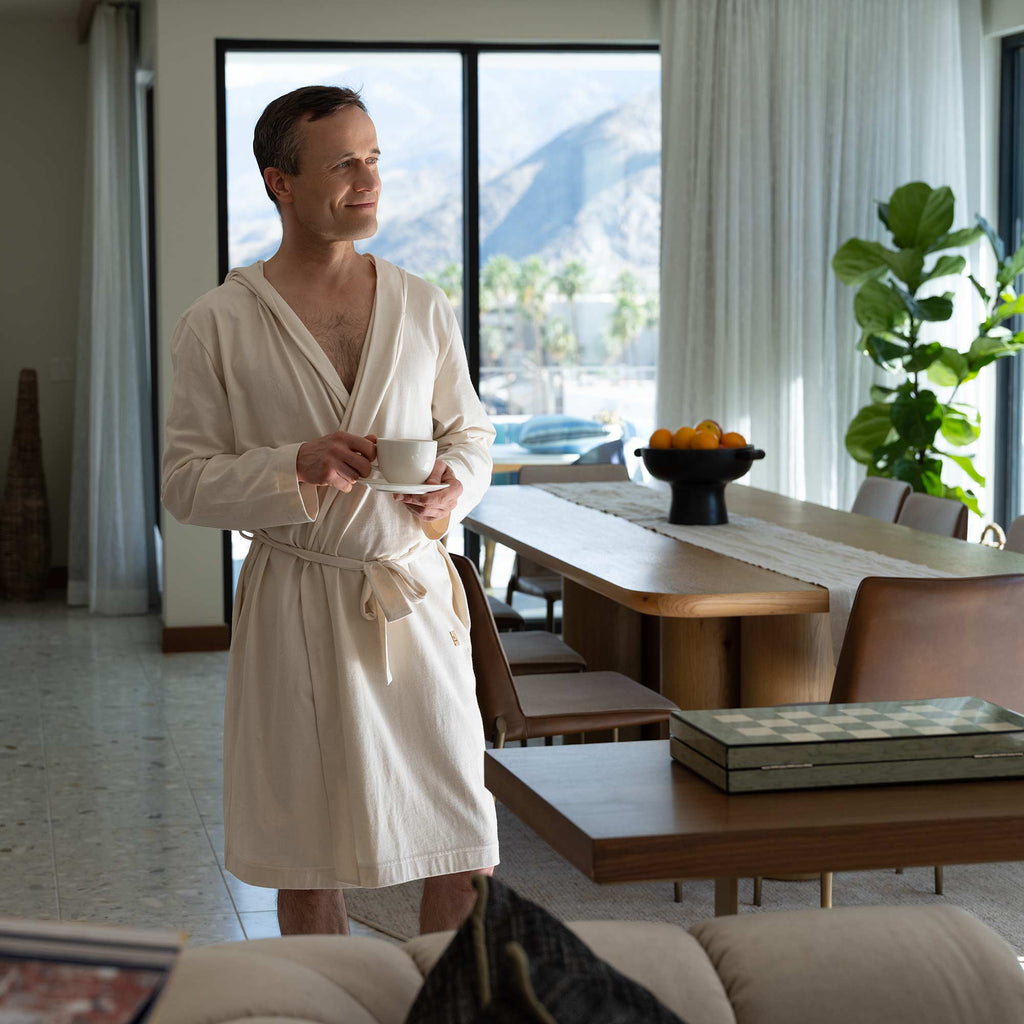 synthetics-free organic cotton bathrobe