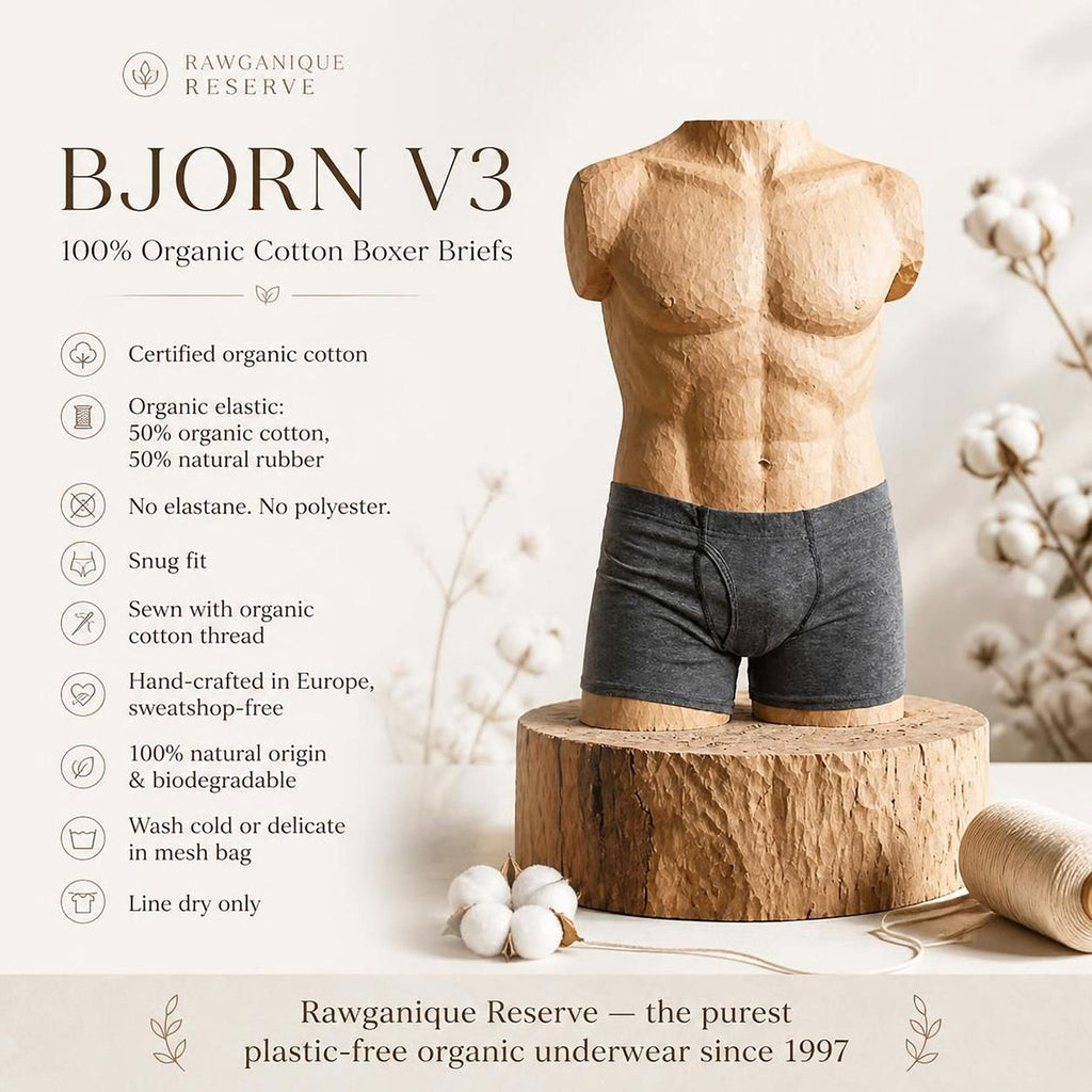 plastic-free organic cotton underwear for men