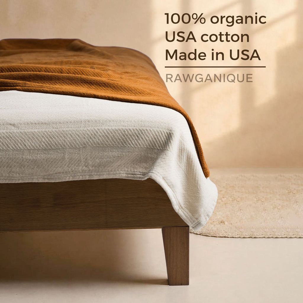 organic cotton chenille blanket made in usa