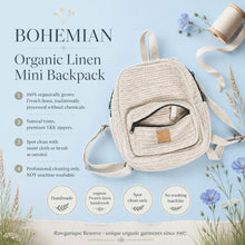 Load image into Gallery viewer, 100% organic linen mini backpack plastic-free