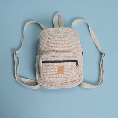 flax linen mini backpack