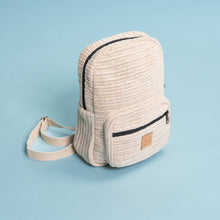 Load image into Gallery viewer, organic linen crochet backpack