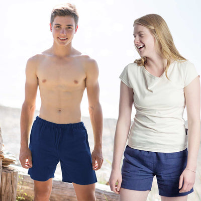 plastic-free organic linen swim shorts