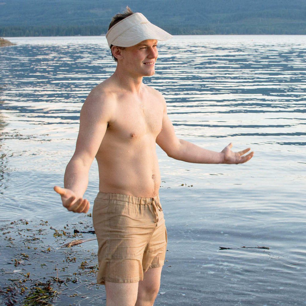 plastic-free 100% organic linen swimming shorts