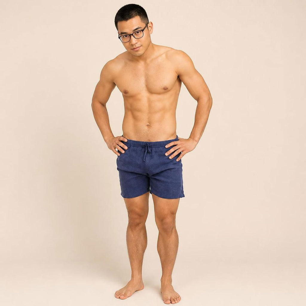 plastic-free 100% organic linen running shorts