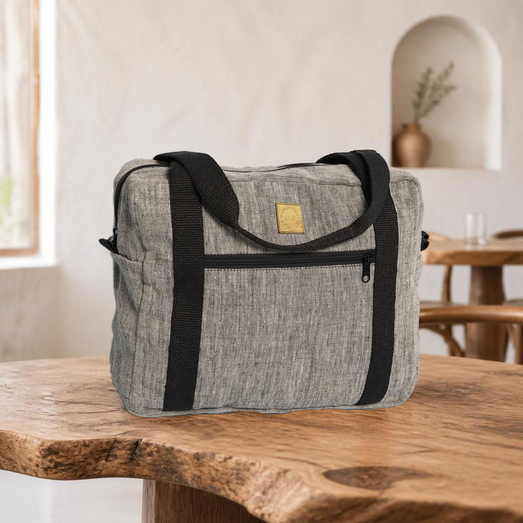 linen duffel bag plastic-free
