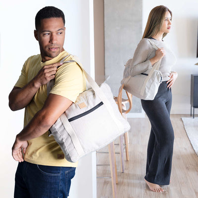 organic linen duffel bag