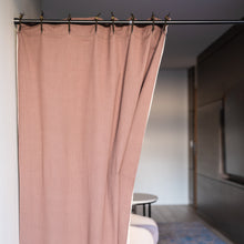 Load image into Gallery viewer, BOTTICELLI Organic Linen Blackout Curtain (With Organic Cotton) (No PVC, No Vinyl, No Polyester, No Synthetics) (2-Layer, Reversible, OC Thread, Handmade Hemp Macrame Rings) (100% Biodegradable)