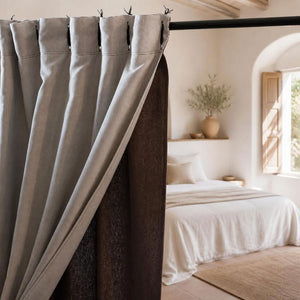 organic linen blackout curtain no polyester no PVC