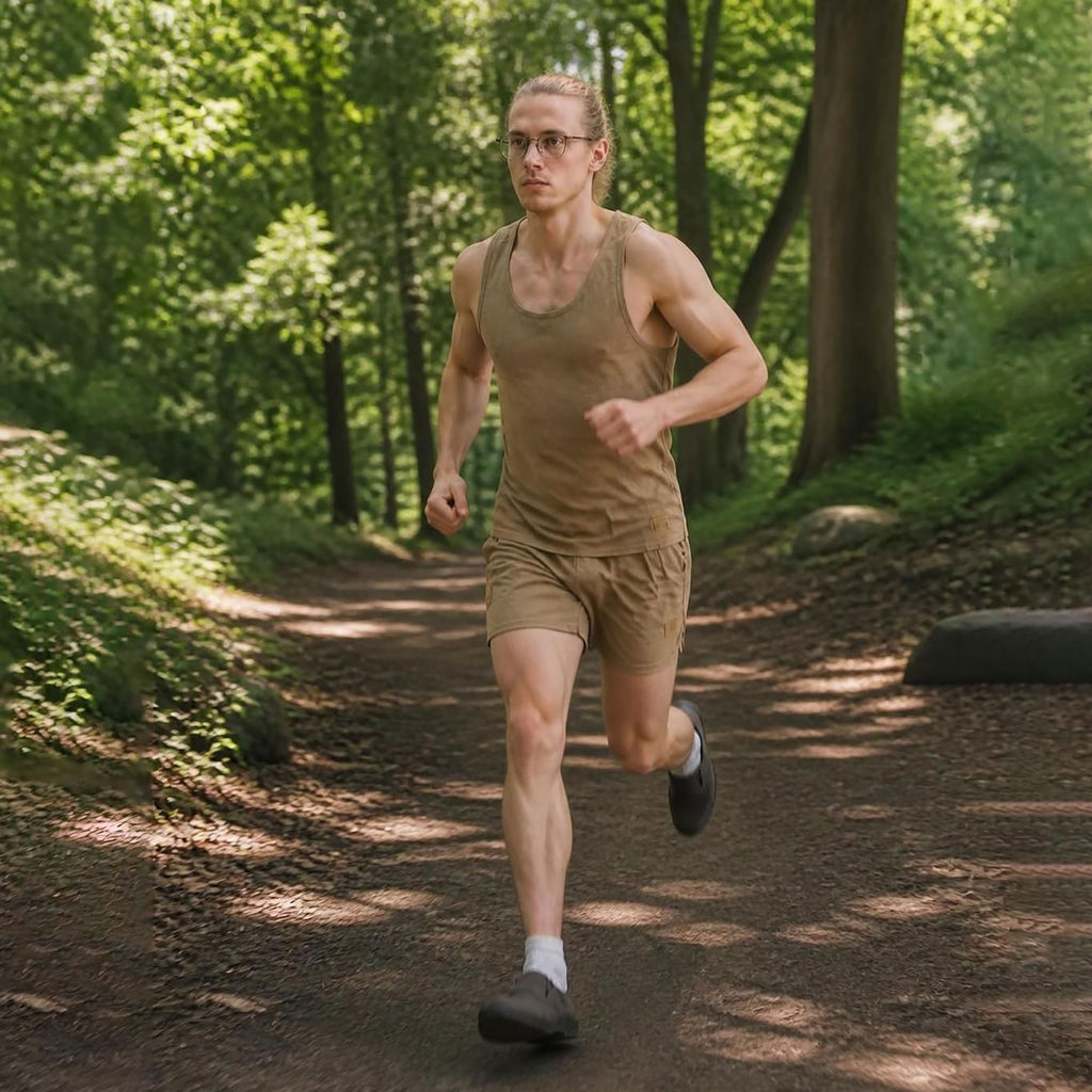 BRAD Limited Edition 100% Organic Cotton Muscle Tank Top Colorgrown Pecan (Dye-free, OC Thread, 100% Natural Origin & Biodegradable)