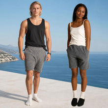 Load image into Gallery viewer, plastic-free certified organic cotton fleece shorts