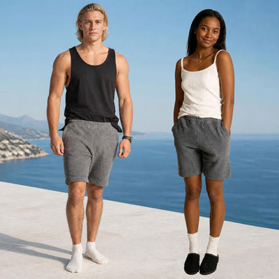 plastic-free certified organic cotton fleece shorts