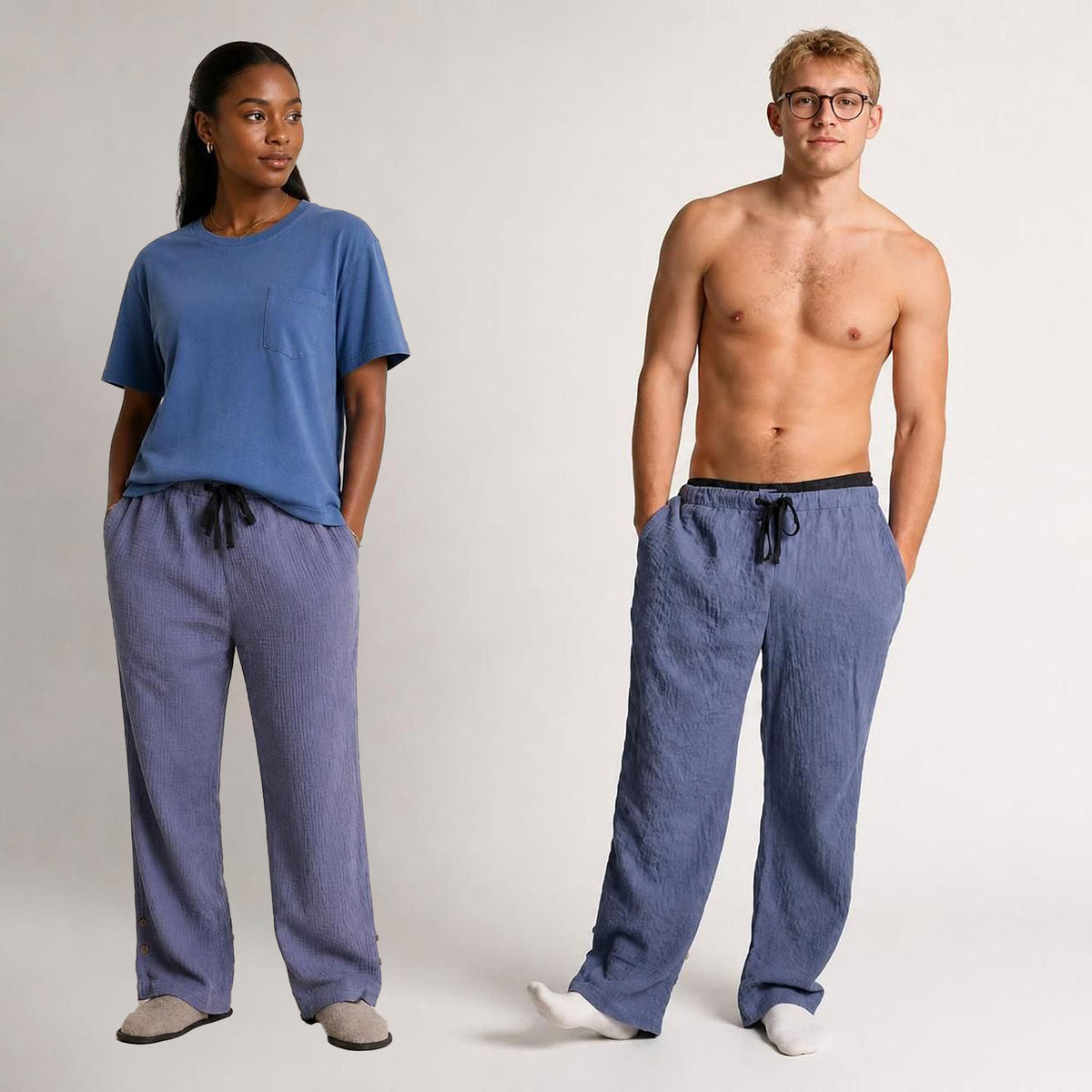 100% Organic Cotton Double-Gauze Lounge Pants (Unisex