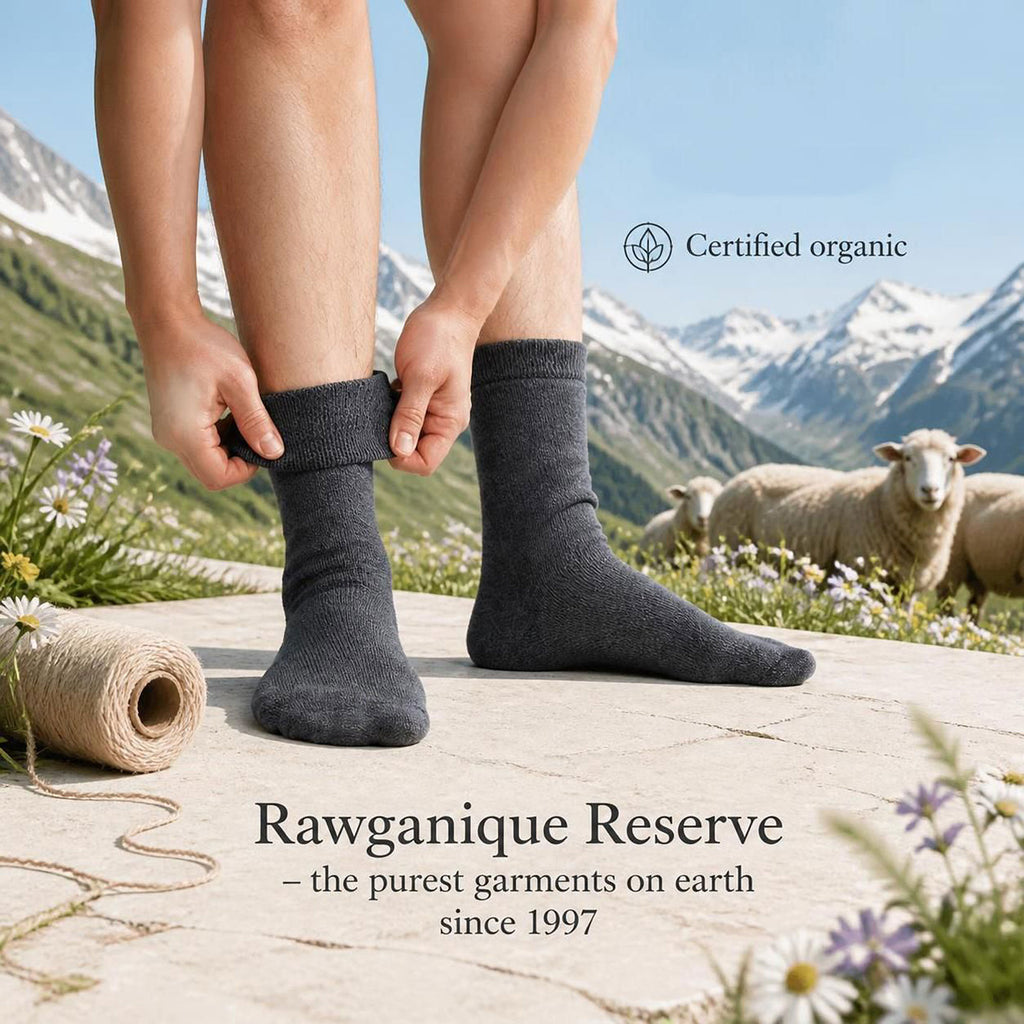 elastic-free 100% organic merino wool socks warm and thick plastic-free