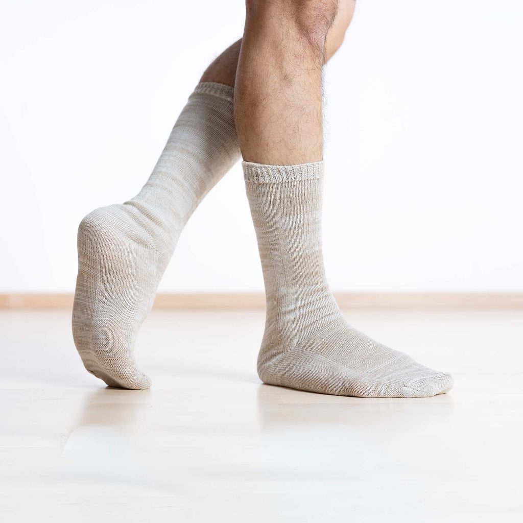 Organic hemp cotton elastic-free socks