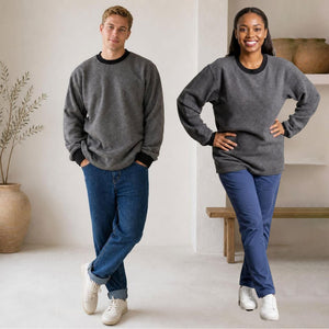100% organic cotton fleece sweatshirt plastic-free