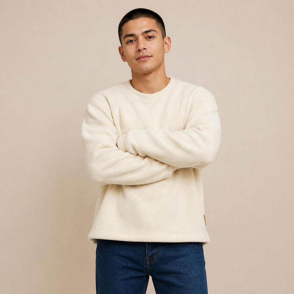 100% certified organic cotton fleece sweatshirt 100% natural origin plastic-free