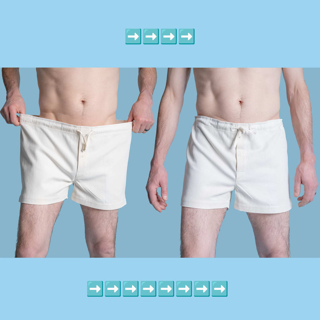 elastic-free organic cotton boxers underwear plastic-free