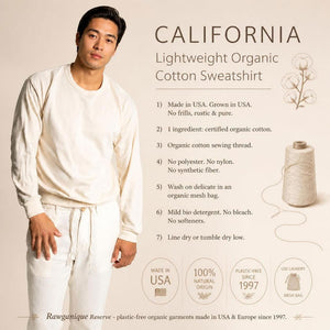 plastic-free 100% certified organic cotton sweatshirt made in usa