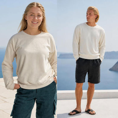 100% certified organic cotton sweatshirt made in usa plastic-free