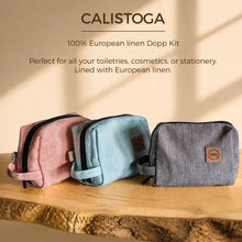 Load image into Gallery viewer, organic linen Dopp kit toiletries bag plastic-free