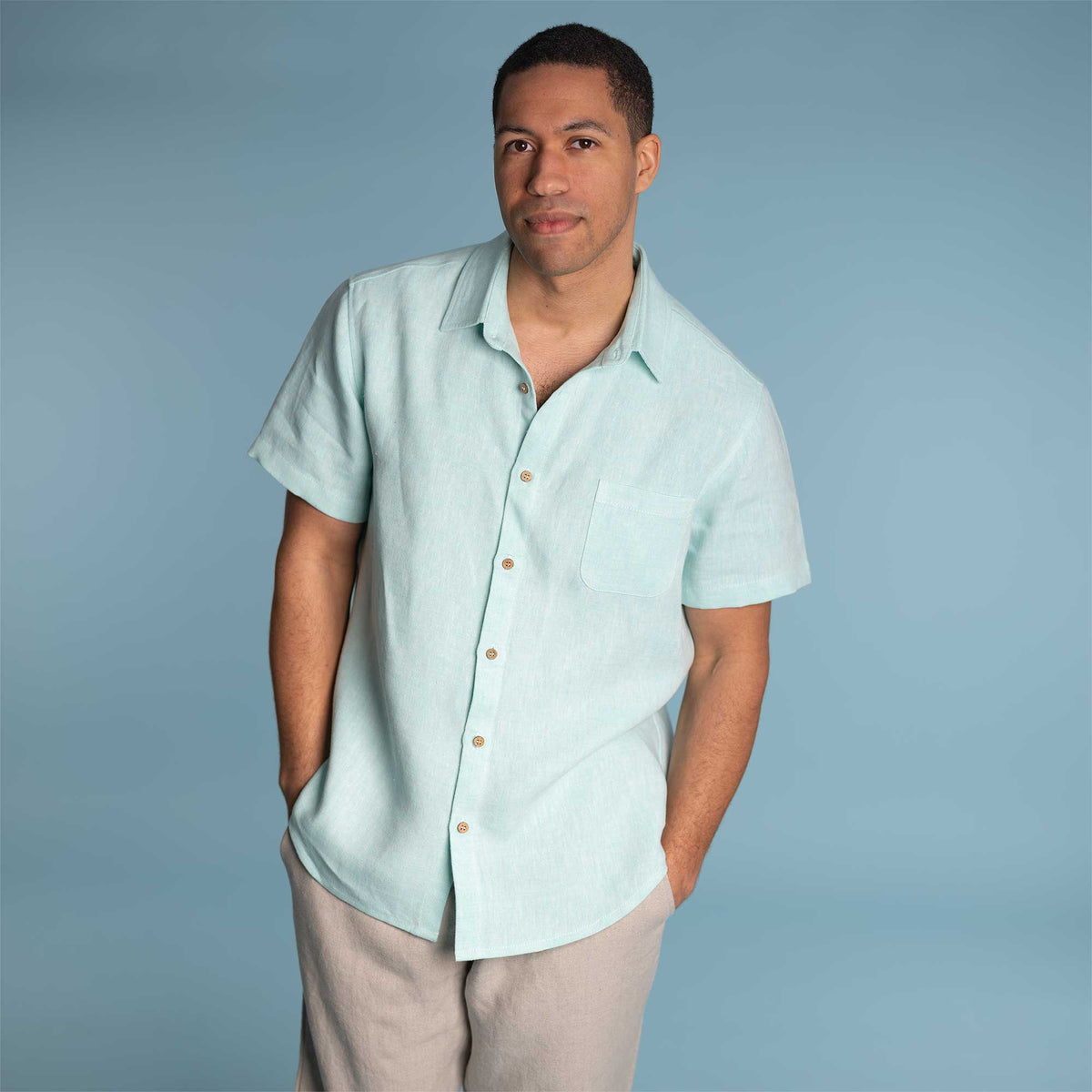 Plastic-free 100% Organic Hemp Short-Sleeve Shirt Sweatshop-free