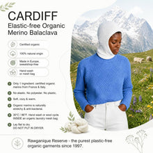 Load image into Gallery viewer, plastic-free 100% certified organic merino wool balaclava polyester-free