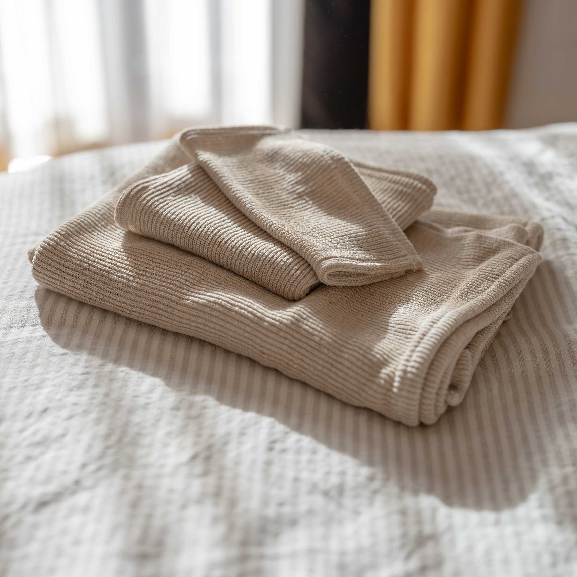 UNBLEACHED Natural Linen Bath Towel. Face, Hand, Body Towel SET