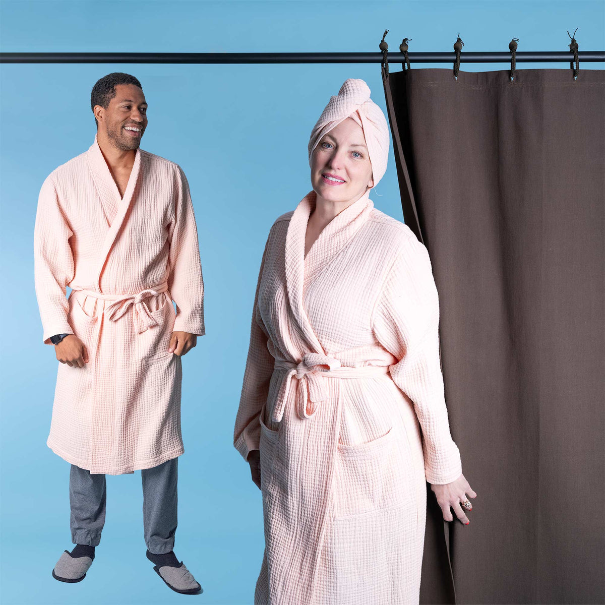 100% Organic Cotton Double-Gauze Woven Bathrobe (Unisex) (Chemical-Free ...