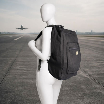 organic linen maximum carryon luggage bag