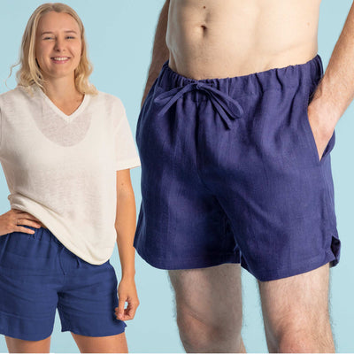 plastic-free organic linen running shorts