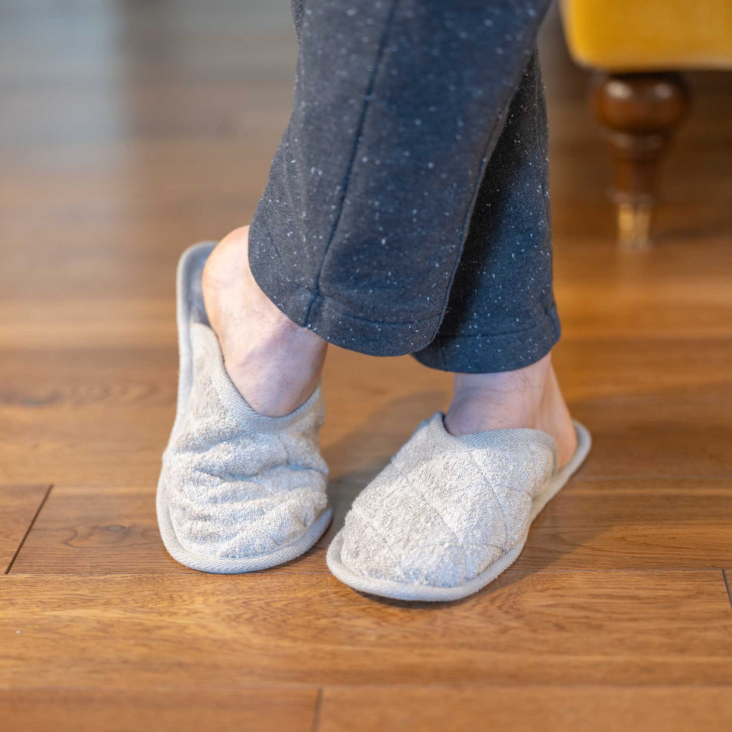 organic linen terry house slippers