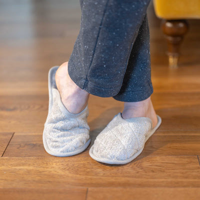 organic linen terry house slippers