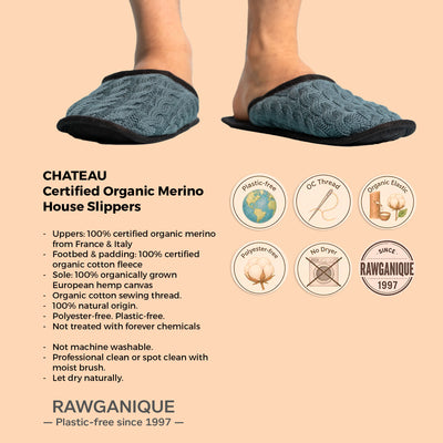 merino wool house slippers polyester-free plastic-free synthetic-free