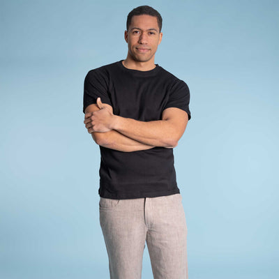 100% organic cotton ribbed knit t-shirt