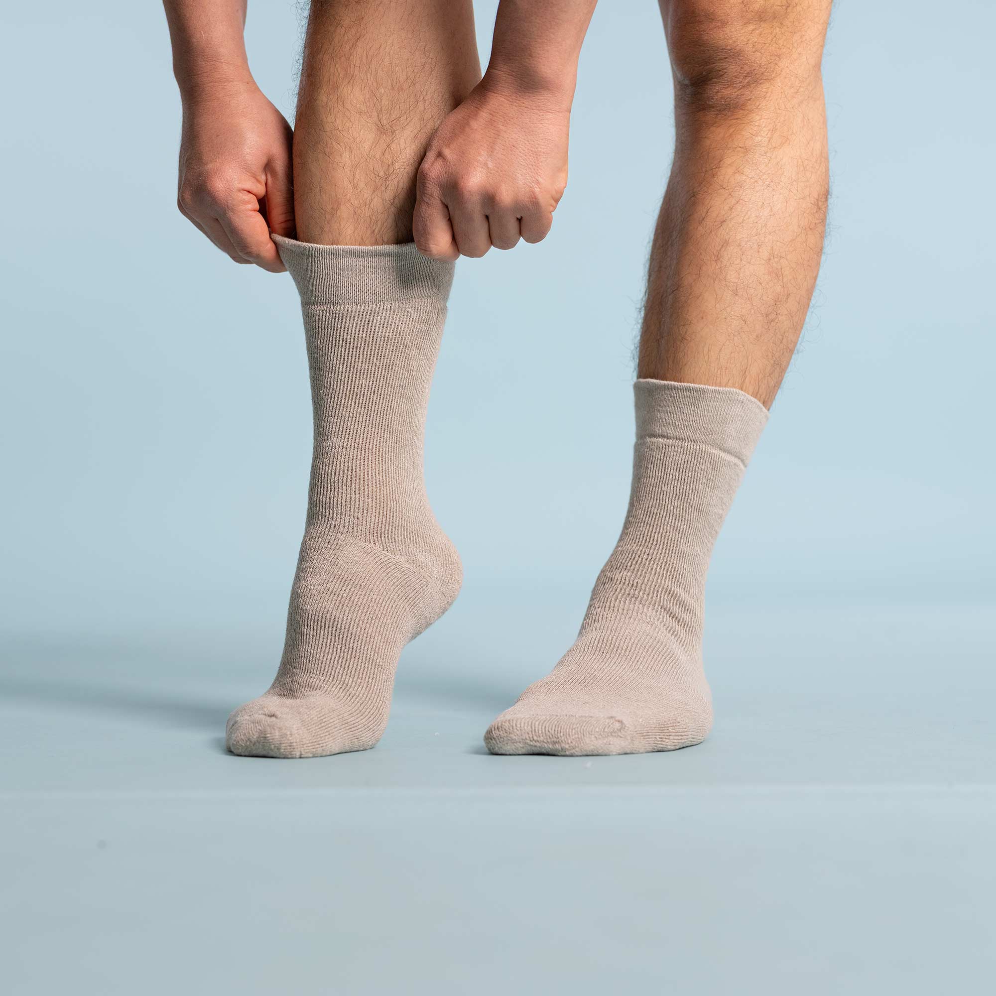 Organic Linen Terry Socks The purest eco-friendly sustainable Socks Natural V2 (Undyed) / XL (M13-14)
